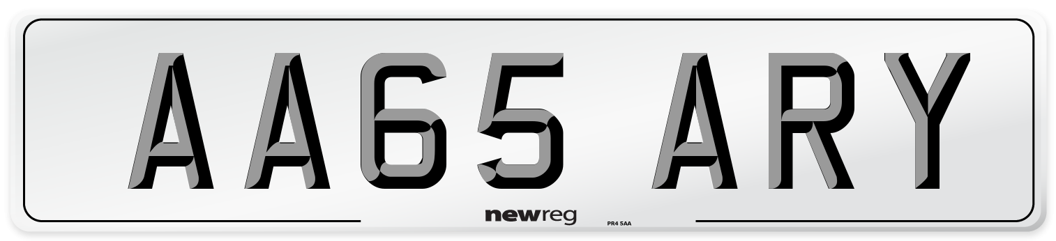AA65 ARY Number Plate from New Reg